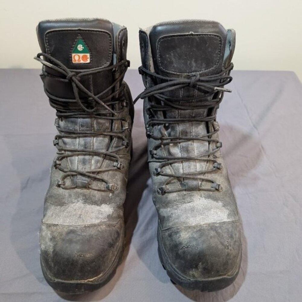 UNIK Contractor Traction 8" Safety Work Boots Black Leather Vibram Sole Sz 10EEE